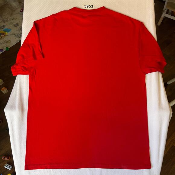Delta Pro Weight Men T-shirt size L Red Come Let Us Adore Him Christ The Lord - Picture 8 of 9